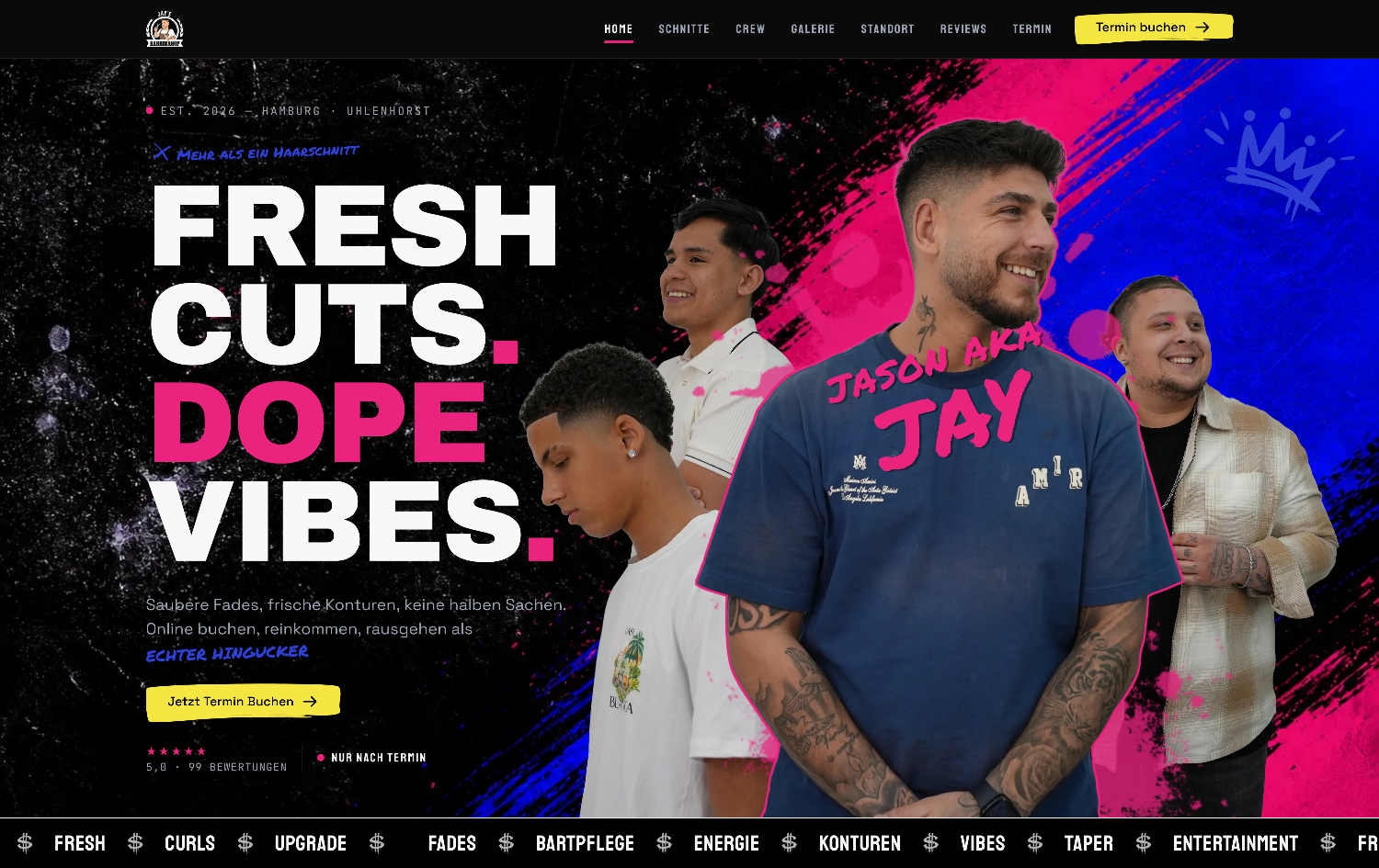 Jay's Barbershop — mit Tag
